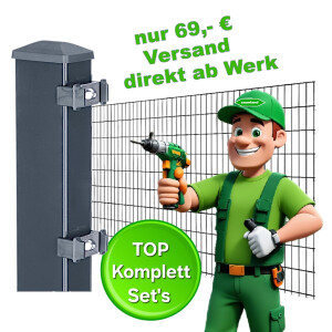 Spar Zaunset 2,0 m Konzept + Pfosten mit Halteplättchen 69 € Versand