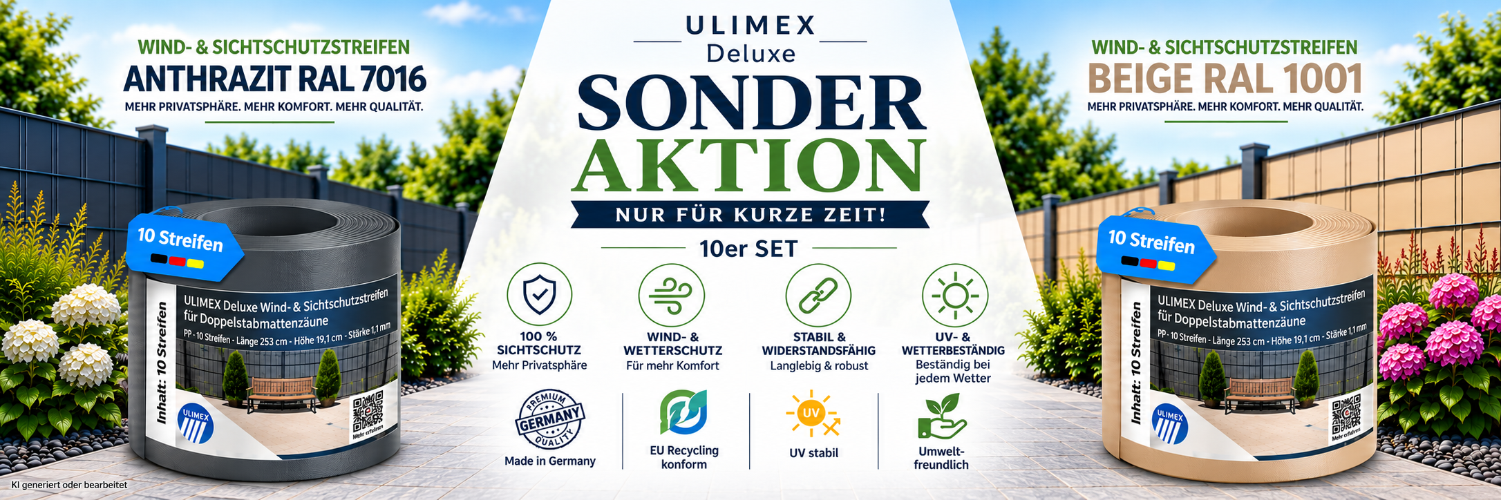 Ulimex Deluxe Sichtschutzstreifen Sonderaktion