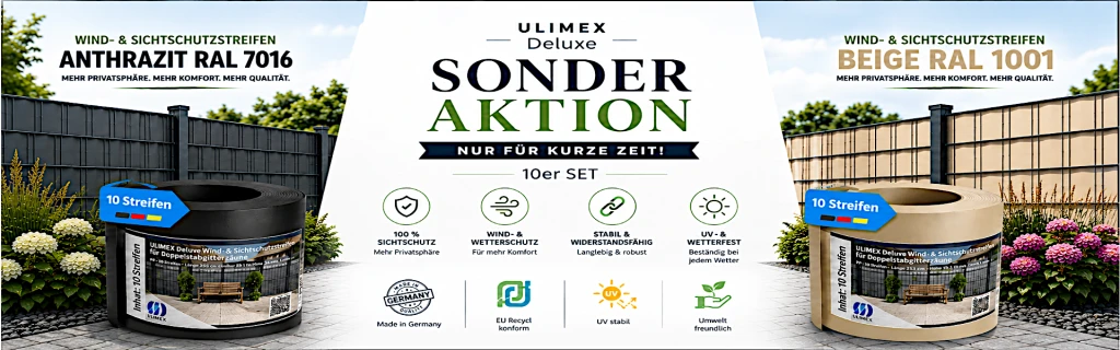  Ulimex Deluxe Sichtschutz für mehr Privatsphäre – modern, langlebig und pflegeleicht