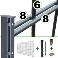 Profi Zaunset 8-6-8 mm Doppelstabmatte RA  7016 Anthrazit mi