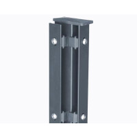 Zaun Eckpfosten 60 x 60 x 2 mm Typ AE mit Flacheisen Abdeckleiste anthrazit RAL 7016 2430 mm