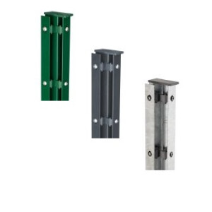 Zaun Eckpfosten 60 x 60 x 2 mm Typ AE mit Flacheisen Abdeckleiste feuerverzinkt DIN1461 2430 mm