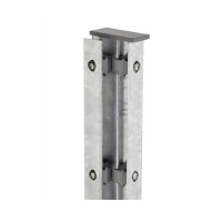 Zaun Eckpfosten 60 x 60 x 2 mm Typ AE mit Flacheisen Abdeckleiste feuerverzinkt DIN1461 2430 mm