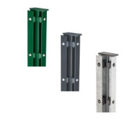 Zaun Eckpfosten 60 x 60 x 2 mm Typ AE mit Flacheisen Abdeckleiste feuerverzinkt DIN1461 2430 mm