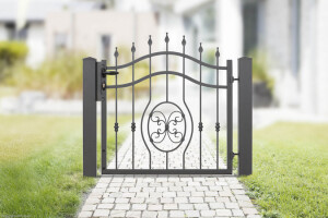 Schmuck Tor Schmiedzaun Residenz Potsdam 1 fl. 1115  x 1000 mm DB 703 dunkelgrau