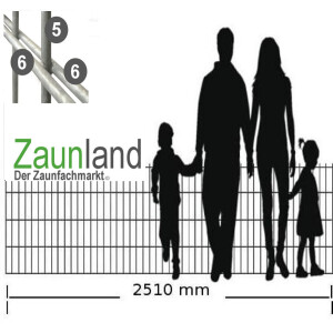 Doppelstabmatte SD 6-5-6 mm RAL 7016 anthrazit (L. x H.) 2500 x    830 mm
