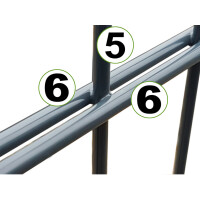 Doppelstabmatte SD 6-5-6 mm RAL 7016 anthrazit (L. x H.) 2500 x    830 mm