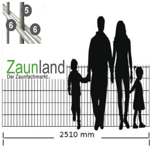 Doppelstabmatte SD 6-5-6 mm RAL 7016 anthrazit (L. x H.) 2500 x  1030 mm