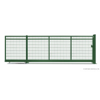 AOS Schiebetor F60 Manuell Feuerverzinkt (L x H) 3,5 m x 1,6 m Doppelstab 8-6-8 mm