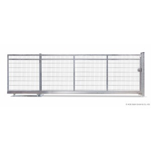 AOS Schiebetor F60 E-Antrieb integriert Anthrazitgrau (L x H) 3,5 m x 1,6 m Doppelstab 8-6-8 mm