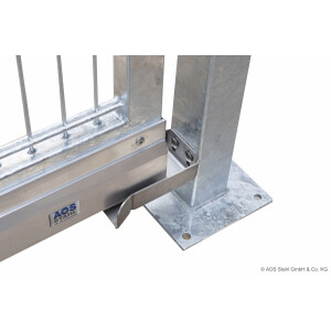 AOS Schiebetor F60 E-Antrieb integriert Moosgr&uuml;n (L x H) 4,0 m x 1,8 m Doppelstab 8-6-8 mm