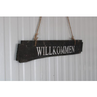 Holzschild mit Spruch L. ca. 60 cm  mit Hanfseil zum aufhängen