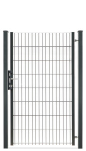 Drehflügeltor  light 1 flügelig, Pfosten 60 x 60 mm Füllung 8-6-8 mm (Zaunanschlüsse nicht enthalten - optional erhältlich) - (B x H) 0970 x 1630 mm anthrazit RAL 7016