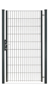 Drehflügeltor  light 1 flügelig, Pfosten 60 x 60 mm Füllung 8-6-8 mm (Zaunanschlüsse nicht enthalten - optional erhältlich) - (B x H) 0970 x 1830 mm anthrazit RAL 7016