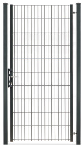 Drehflügeltor  light 1 flügelig, Pfosten 60 x 60 mm Füllung 8-6-8 mm (Zaunanschlüsse nicht enthalten - optional erhältlich) - (B x H) 0970 x 2030 mm anthrazit RAL 7016
