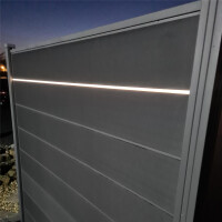 LED Lichtleiste WAAGERECHT Set  inkl. Solarpanel  für Steckzaun System Donatus / Turino Pfostentyp 6,8 x 6,8 cm (für Pfostentyp 8,8 x 8,8 cm werden zusätzlich Lichtleistenadapter Kappen benötigt)