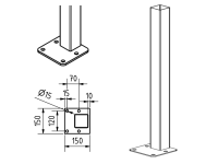ThomTek Perilux Pfosten 80 x 80  x 2 mm 4