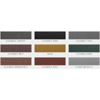 ThomTek Perilux Pfosten 80 x 80  x 2 mm für Zaunhöhe 1835 mm zum Aufdübeln mit angeschweißter Fußplatte flach Mittelpfosten in RAL Elegance graphit