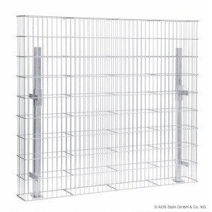 Gabionenkorb Jumbo (B. x H. x T.) 2016  x 1008  x 250 mm  zum Aufdübeln 8/6 mm Maschung 50 x 200 mm feuerverzinkt inkl. 2 Pfosten