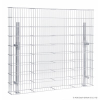Gabionenkorb Jumbo (B. x H. x T.) 2016  x 1008  x 250 mm  zum Aufdübeln 8/6 mm Maschung 50 x 200 mm feuerverzinkt inkl. 2 Pfosten