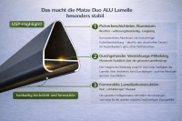 Lamellenzaun Matze Duo ALU mit Systemschiene (L x H) 250 cm 