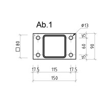 Lamellenzaun Matze Duo ALU Zaunpfosten 80 x 80 x 2,5 mm zum 