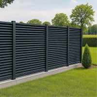Lamellenzaun Matze Duo ALU mit Systemschiene (L x H) 200 cm 