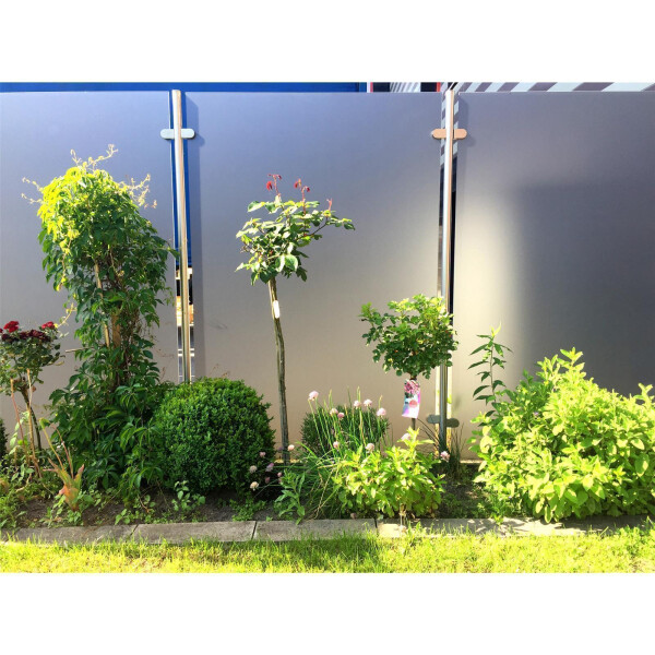 Glaszaun Intervent (L/H) 4 m x 180 cm, ohne Tür, Klarglas, 10 mm ESG, Pfosten verschraubt