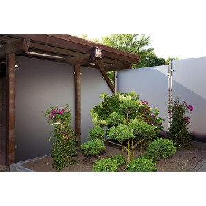 Glaszaun Intervent (L/H) 4 m x 180 cm, ohne Tür, Klarglas, 10 mm ESG, Pfosten verschraubt