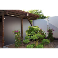Glaszaun Intervent (L/H) 4 m x 180 cm, ohne Tür, Klarglas, 10 mm ESG, Pfosten verschraubt
