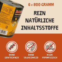 Hundefutter ROPODOG Nassfutter 6 x 800 g Dosen in Premium Qu