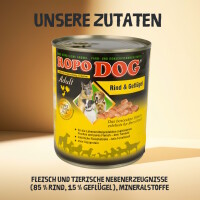 Hundefutter ROPODOG Nassfutter 6 x 800 g Dosen in Premium Qu