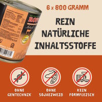 Hundefutter ROPODOG Nassfutter 6 x 800 g Dosen in Premium Qu