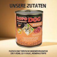 Hundefutter ROPODOG Nassfutter 6 x 800 g Dosen in Premium Qu