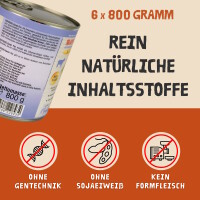 Hundefutter ROPODOG Nassfutter 6 x 800 g Dosen in Premium Qu