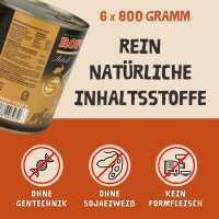 Hundefutter ROPODOG Nassfutter 6 x 800 g Dosen in Premium Qu