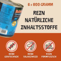 Hundefutter ROPODOG Nassfutter 6 x 800 g Dosen in Premium Qu