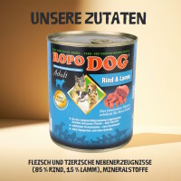 Hundefutter ROPODOG Nassfutter 6 x 800 g Dosen in Premium Qu