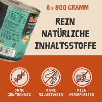 Hundefutter ROPODOG Nassfutter 6 x 800 g Dosen in Premium Qu
