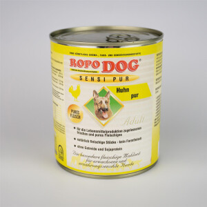 Hundefutter ROPODOG Nassfutter 6 x 800 g Dosen in Premium Qualit&auml;t - Sensi Pur Huhn pur