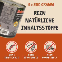 Hundefutter ROPODOG Nassfutter 6 x 800 g Dosen in Premium Qu