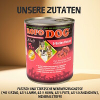 Hundefutter ROPODOG Nassfutter 6 x 800 g Dosen in Premium Qu