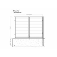Tor Lamellenzaun Matze Uno Anschlag links Montageart Mauerwerk einflügelig  (B x H) 1250  x 1000 mm RAL 7016 Anthrazit