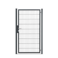 Drehflügeltor Vario Uno 1 flügelig Pfosten 60 x 60 mm Füllung 6-5-6 mm inkl. Zaunanschlusswinkel & Profilzylinder  (B. x H.)  1000 mm x 1830 mm anthrazit RAL7016