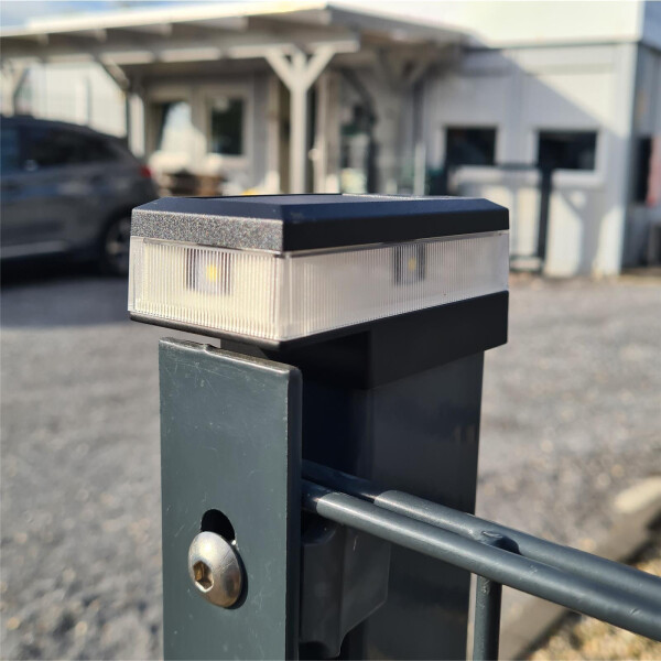Solar Kappe LED Zaunpfostenleuchte "ULI" für 60 x 40 mm Pfosten 8 Stück