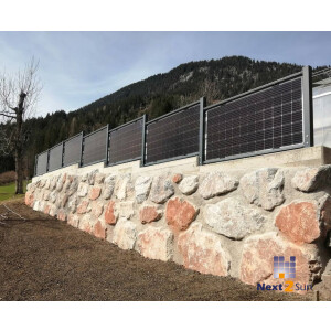 Solarzaun zum Einbetonieren (L x H) 12,76 m x 1,50 m in Anthrazit RAL 7016
