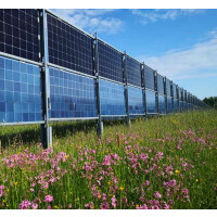 Solarzaun zum Einbetonieren (L x H) 12,76 m x 1,50 m in Anthrazit RAL 7016