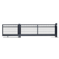 AOS Schiebetor F60 E-Antrieb integriert Anthrazitgrau (L x H) 4,0 m x 1,8 m Doppelstab 8-6-8 mm mit Gegenpfosten