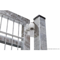 AOS Schiebetor F60 E-Antrieb integriert Moosgrün (L x H) 3,5 m x 2,0 m Doppelstab 8-6-8 mm mit Gegenpfosten