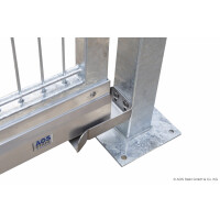 AOS Schiebetor F60 E-Antrieb integriert Moosgrün (L x H) 3,5 m x 2,0 m Doppelstab 8-6-8 mm mit Gegenpfosten